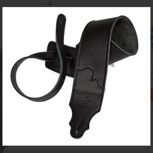 New Franklin 3" Original Glove Leather Guitar Strap, Black/Black Stitch